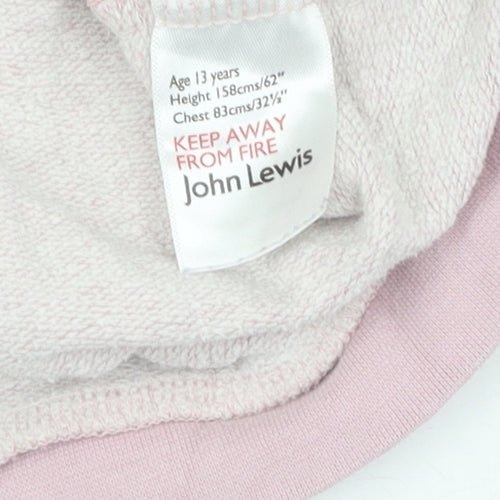 John Lewis Girls Pink Heart Pullover Jumper Size 13 Years