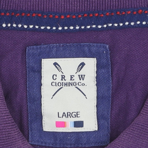 Crew Clothing Co. Men's Purple Polo L Short Sleeve