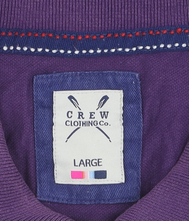 Crew Clothing Co. Men's Purple Polo L Short Sleeve