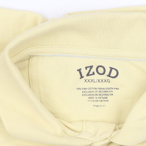 IZOD Men's Yellow 3XL Polo Shirt, Short Sleeve, Casual Fit