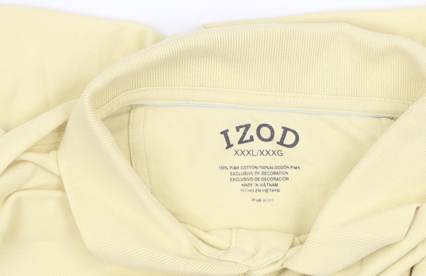 IZOD Men's Yellow 3XL Polo Shirt, Short Sleeve, Casual Fit
