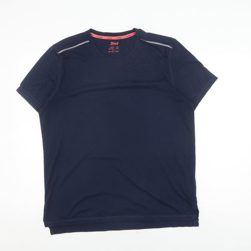 Crivit Men's Blue Short Sleeve Crew Neck T-Shirt - L