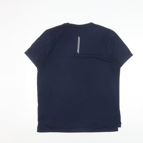 Crivit Men's Blue Short Sleeve Crew Neck T-Shirt - L