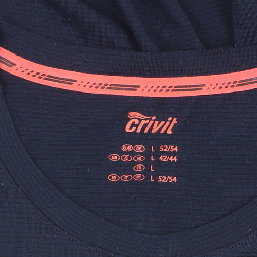 Crivit Men's Blue Short Sleeve Crew Neck T-Shirt - L