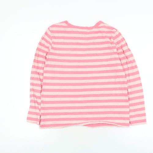 Joanie Girls Pink Striped Ringer T-Shirt XS