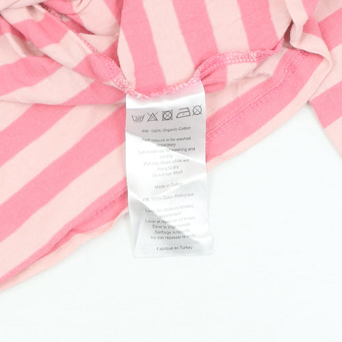 Joanie Girls Pink Striped Ringer T-Shirt XS