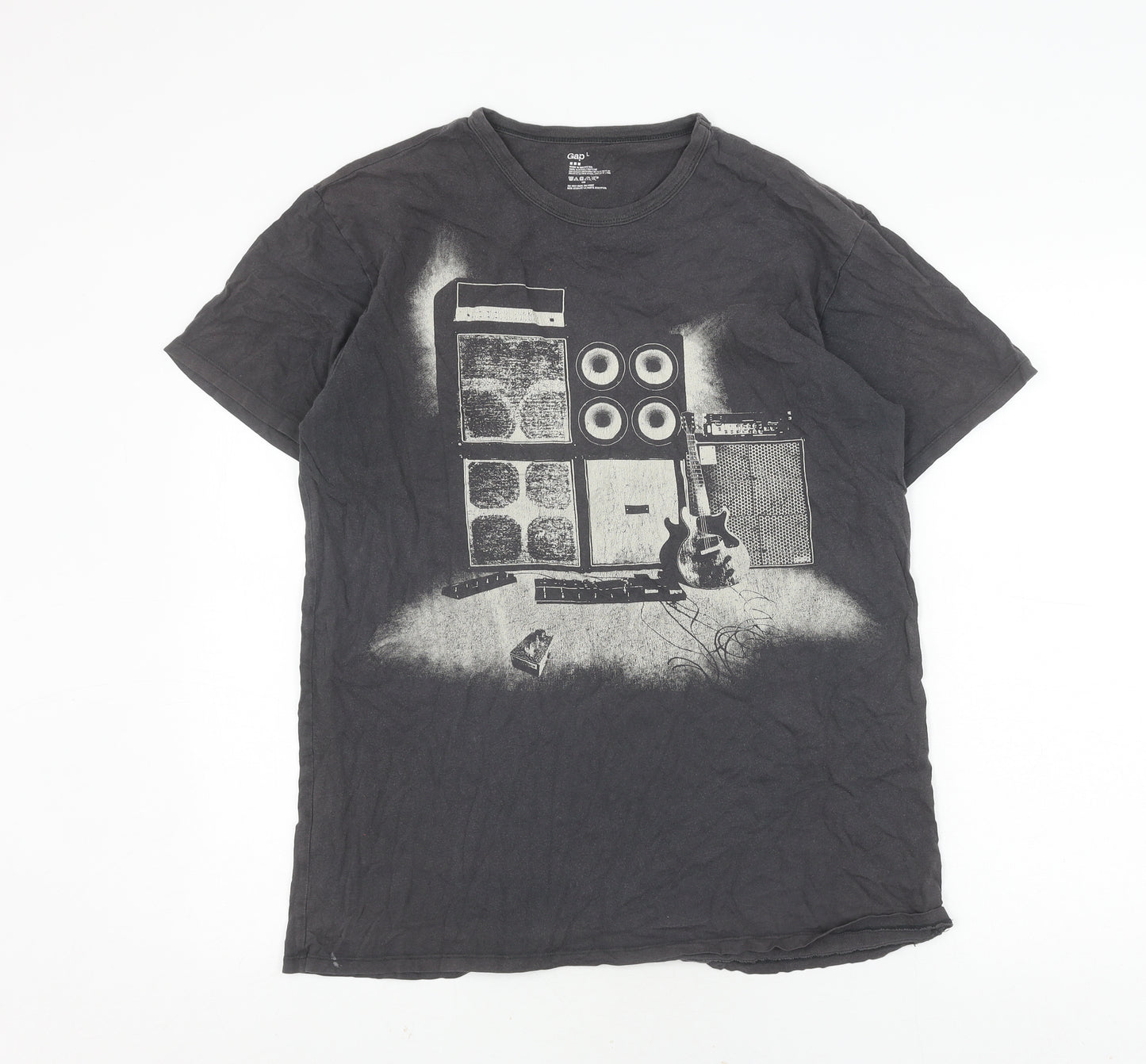 Gap Men's Black Music Graphic Cotton T-Shirt, L