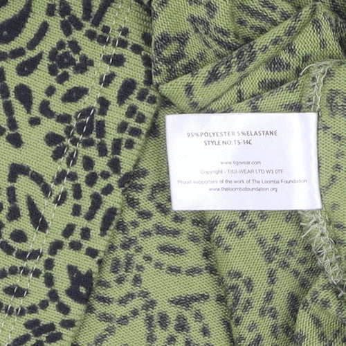 TIGI Women's Green Animal Print Jumper