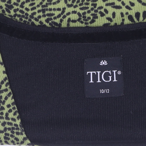 TIGI Women's Green Animal Print Jumper