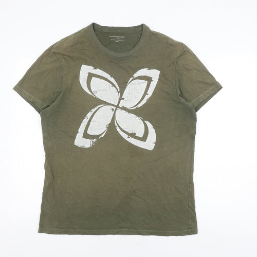 Banana Republic Men's Green Graphic T-Shirt Size L