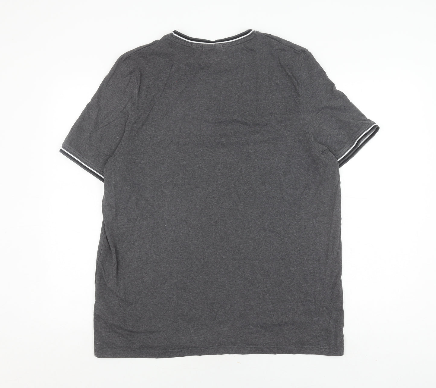 Slazenger Men's Grey Crew Neck Logo T-Shirt, Size L