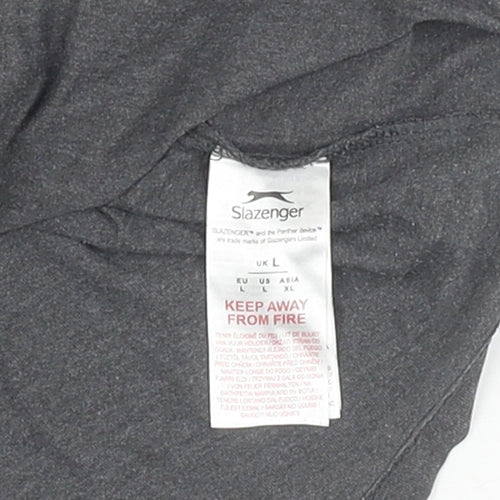 Slazenger Men's Grey Crew Neck Logo T-Shirt, Size L