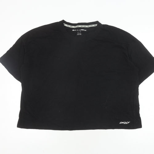 DKNY Women's Black M T-Shirt Casual Sporty Crew Neck