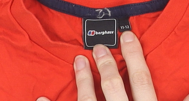 Berghaus Boys Red T-Shirt 11-12 Years Crew Neck Casual