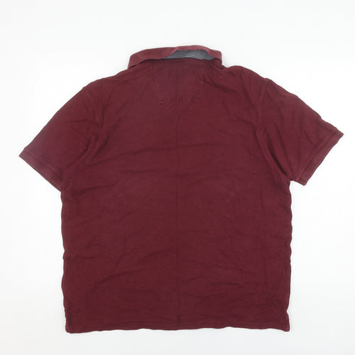 Marks and Spencer Men's Red Polo Shirt L