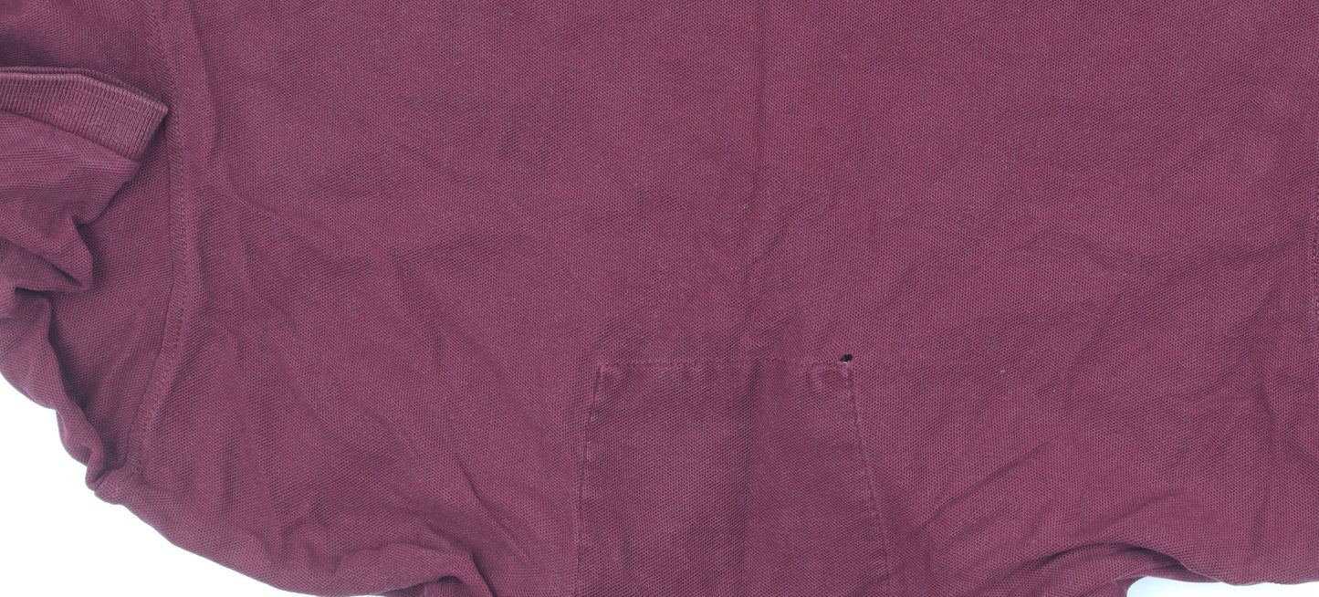 Marks and Spencer Men's Red Polo Shirt L