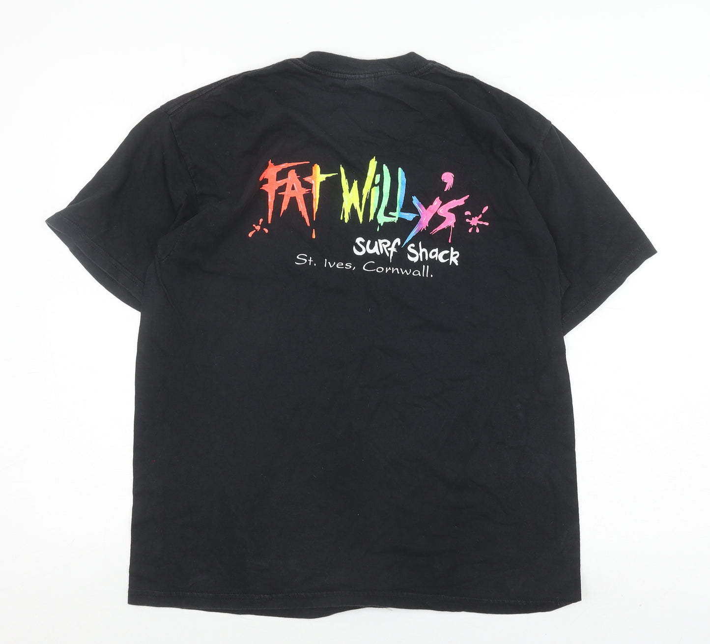 Gildan Men's Black Crew Neck T-Shirt, Size L, Beach Theme