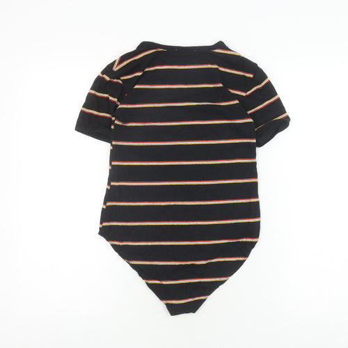 Zara Women's Black Striped Basic T-Shirt, Size S