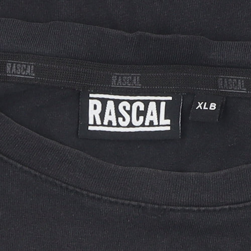 Rascal Mens Black T-Shirt XL Camouflage Print