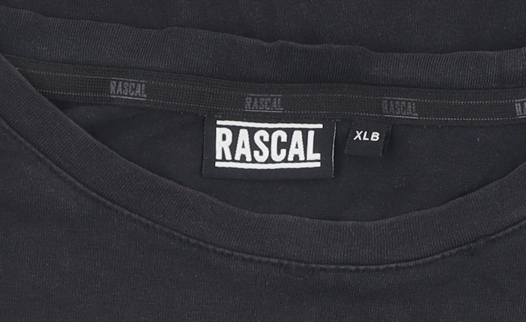 Rascal Mens Black T-Shirt XL Camouflage Print