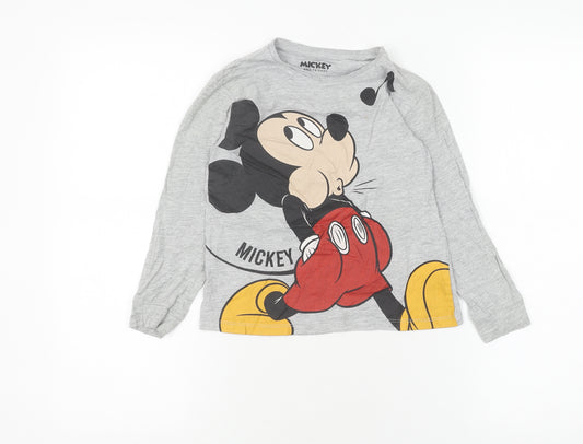 Disney Boys Grey Mickey & Friends Long Sleeve T-Shirt 5-6 Years