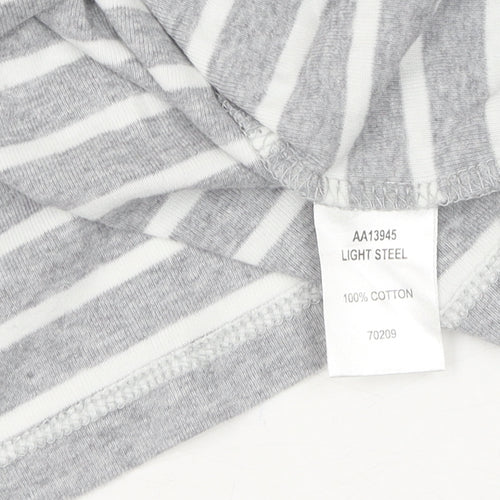 Cotton Traders Women's Grey Striped Pullover Jumper Size 16
