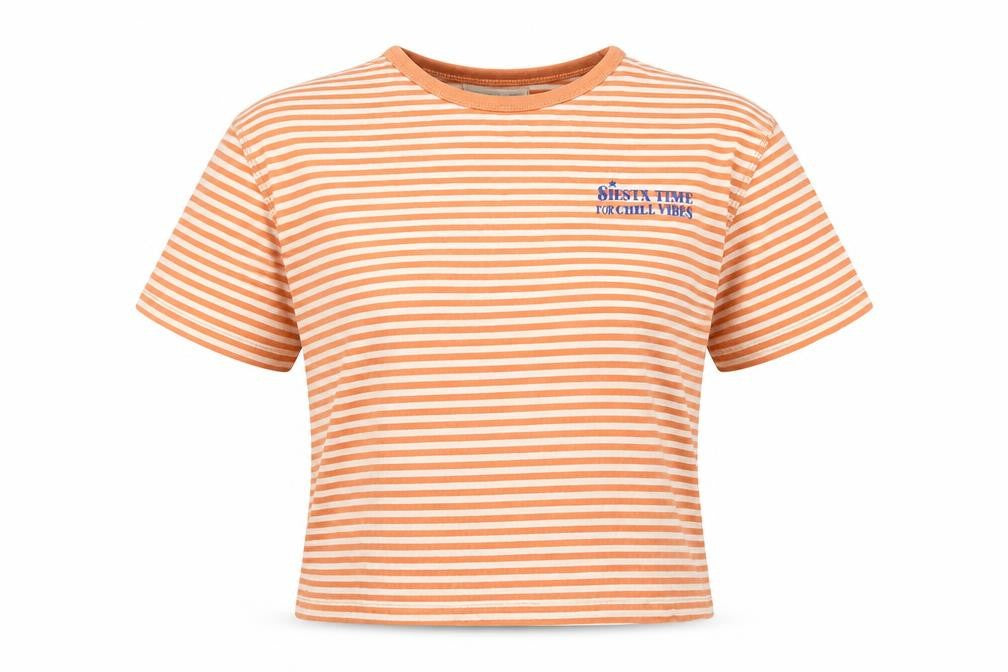 Pull&Bear Orange Cropped T-Shirt Unisex M