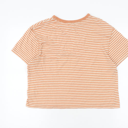 Pull & Bear Orange Cropped T-Shirt Unisex M