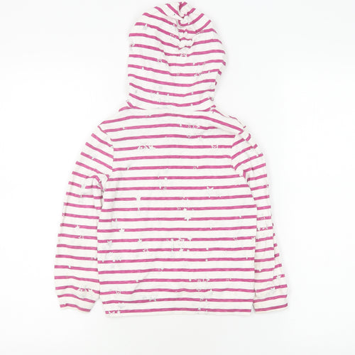 Joules Girls Pink Stripe Hoodie, Age 6, Long Sleeve Pullover