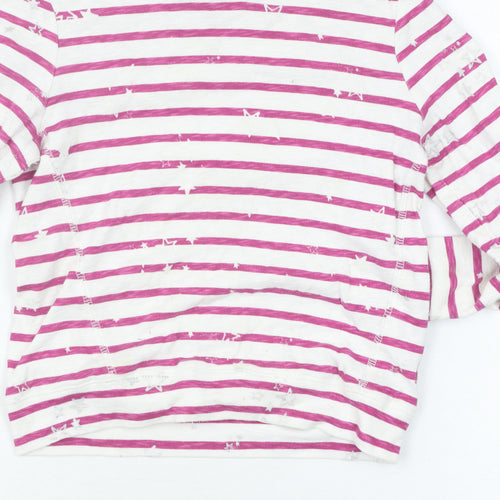Joules Girls Pink Stripe Hoodie, Age 6, Long Sleeve Pullover