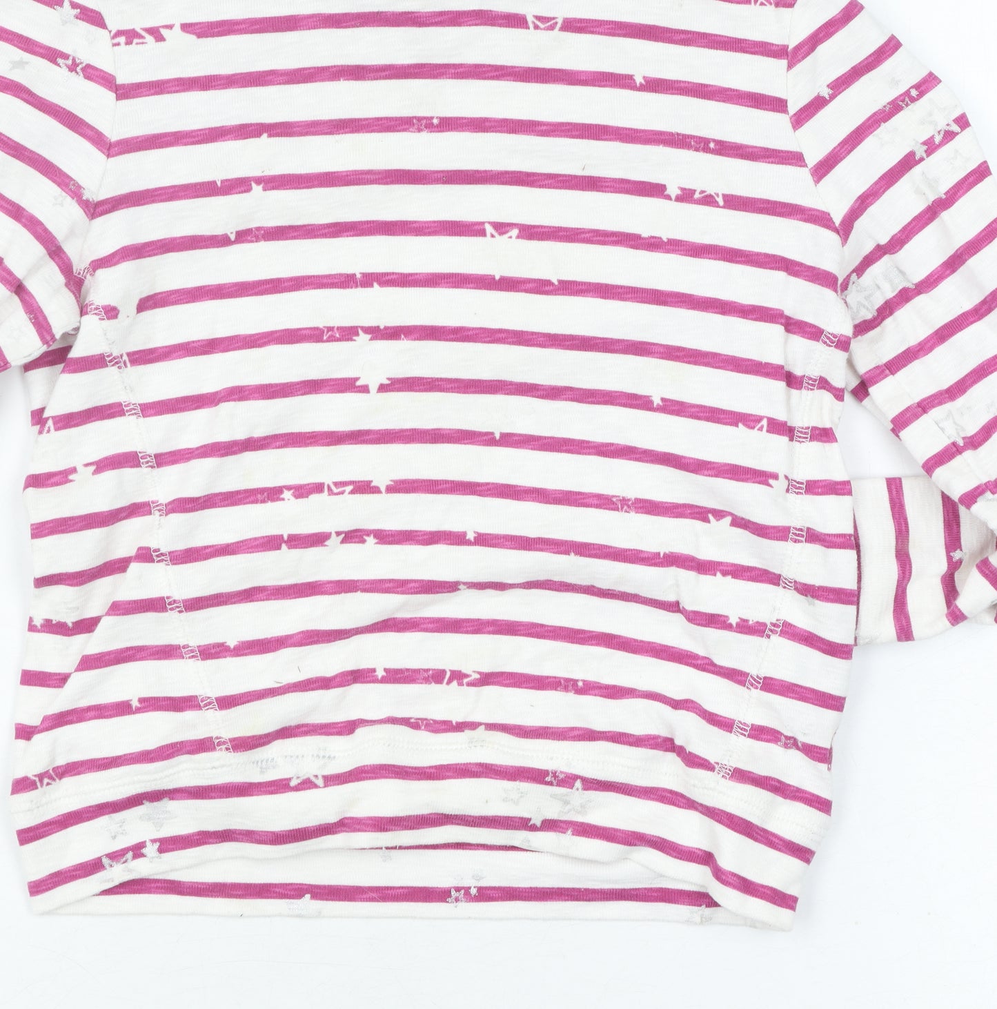 Joules Girls Pink Stripe Hoodie, Age 6, Long Sleeve Pullover