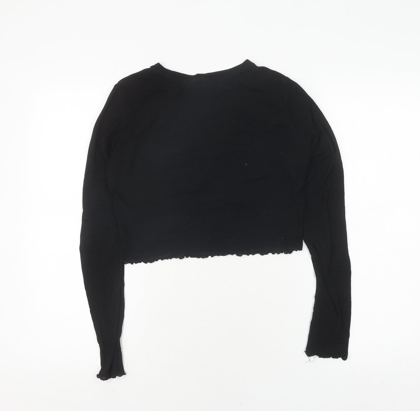 Weekday Women's Black Cropped Dragon T-Shirt, Size 12