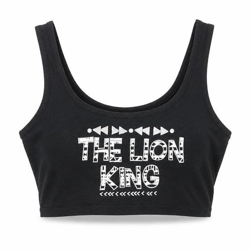 Disney Women's Black Lion King Cropped Tank, 2XS