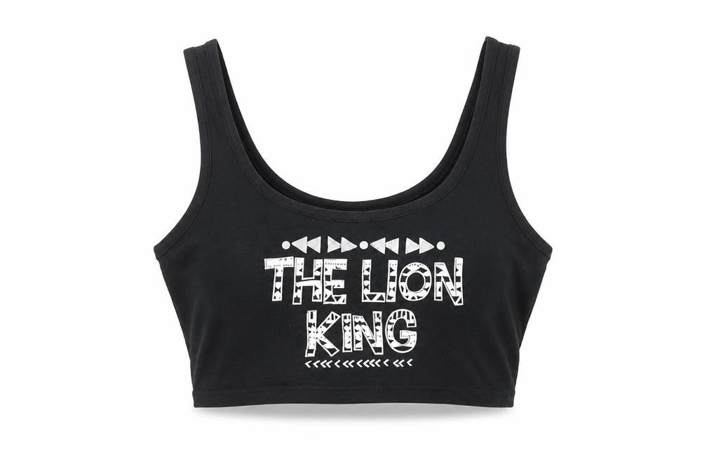 Disney Women's Black Lion King Cropped Tank, 2XS
