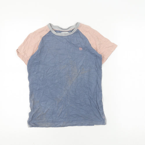 FatFace Unisex Kids Blue Colourblock Ringer T-Shirt 9-10 Years