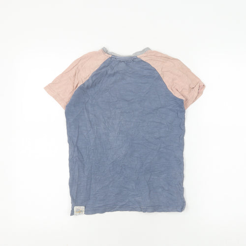 FatFace Unisex Kids Blue Colourblock Ringer T-Shirt 9-10 Years