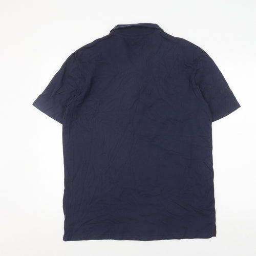 Atlas For Men Blue Polo Shirt Men L Casual Cotton