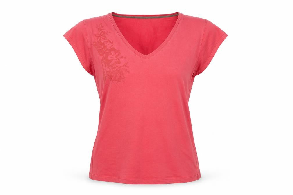 ALS Women's Red V-Neck Cotton T-Shirt Size 14