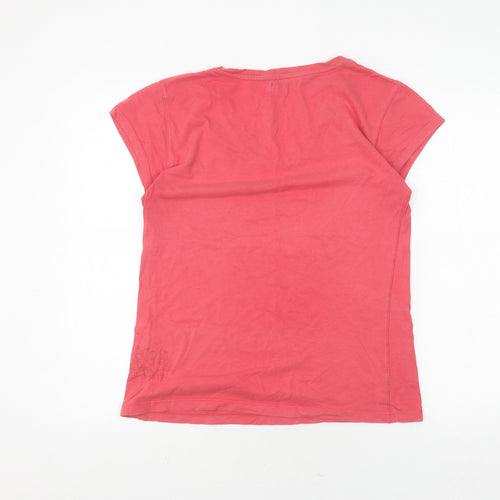 ALS Women's Red V-Neck Cotton T-Shirt Size 14