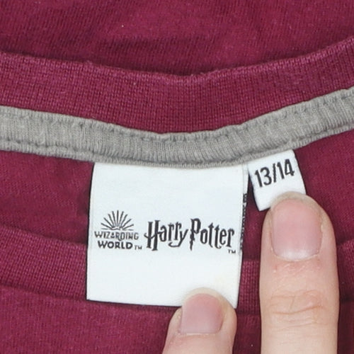 Harry Potter Girls Red T-Shirt 13-14Y Graphic Logo