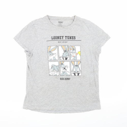 Looney Tunes Grey M T-Shirt with Bugs Bunny Graphic