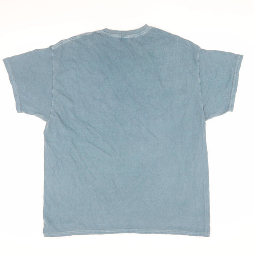 Topman Men's Blue Medium Cotton Crew Neck T-Shirt