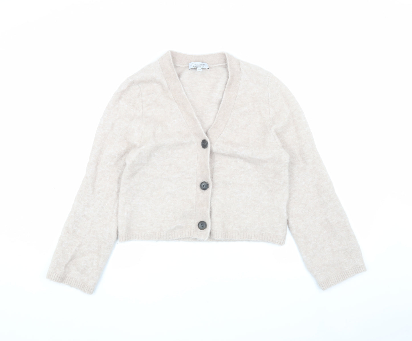 & Other Stories Women's Beige XS Cardigan V-Neck