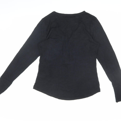 Abercrombie & Fitch Women's Black Knit Henley L