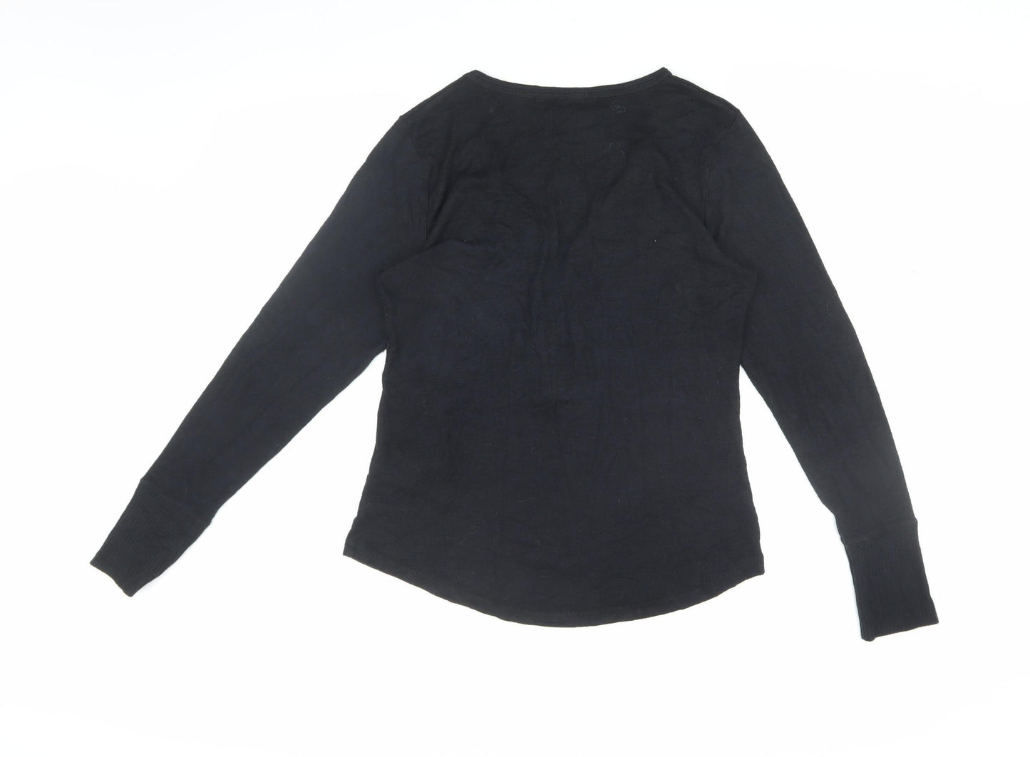 Abercrombie & Fitch Women's Black Knit Henley L