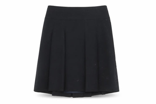 Front view of French Connection Women's Black Pleated Skirt, size 12