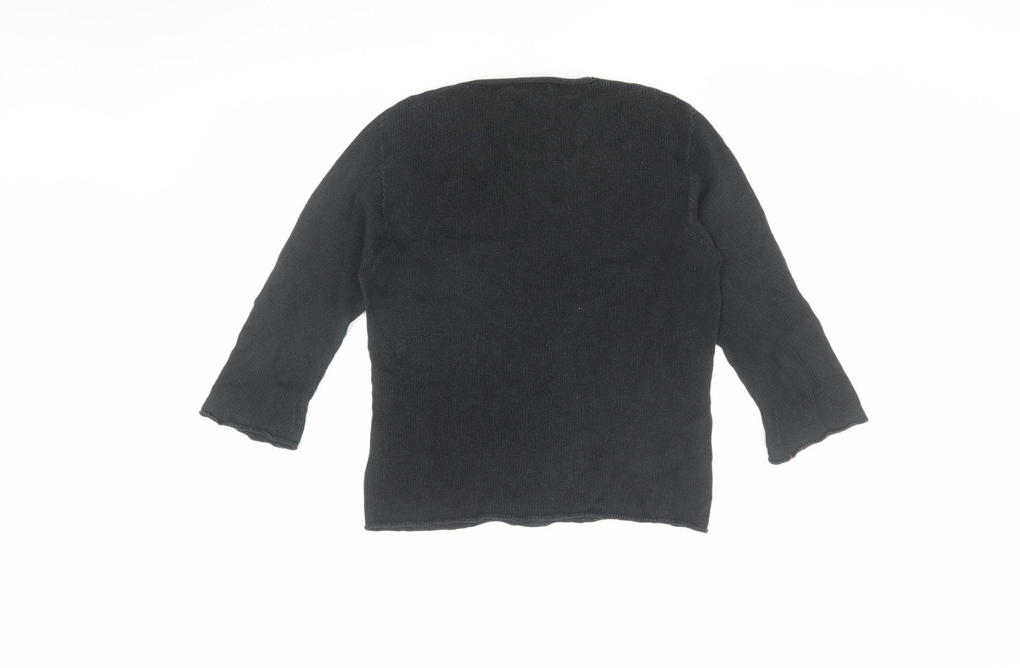 ONYX Jeans Women's Black Cotton V-Neck T-Shirt, L