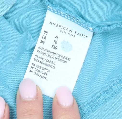 American Eagle Men's Blue XL Long Sleeve T-Shirt