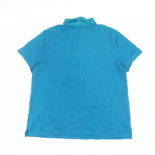 Lands' End Men’s Blue Polo Shirt, Size L, Short Sleeve