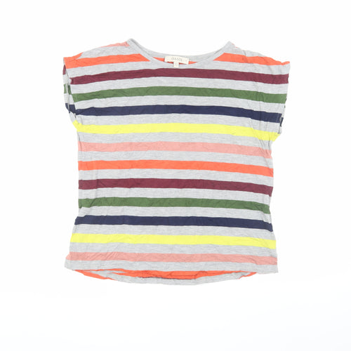 Oasis Women's Multicoloured Striped T-Shirt - Size S